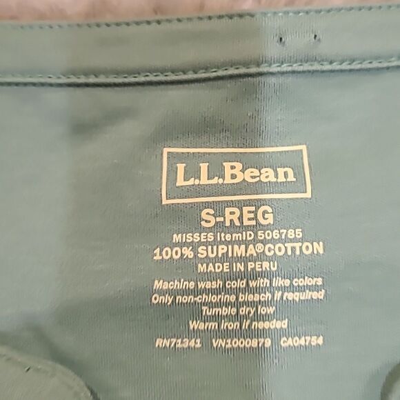 L.L.Bean womens supima cotton light green soft vneck‎ tshirt size small - Picture 3 of 4